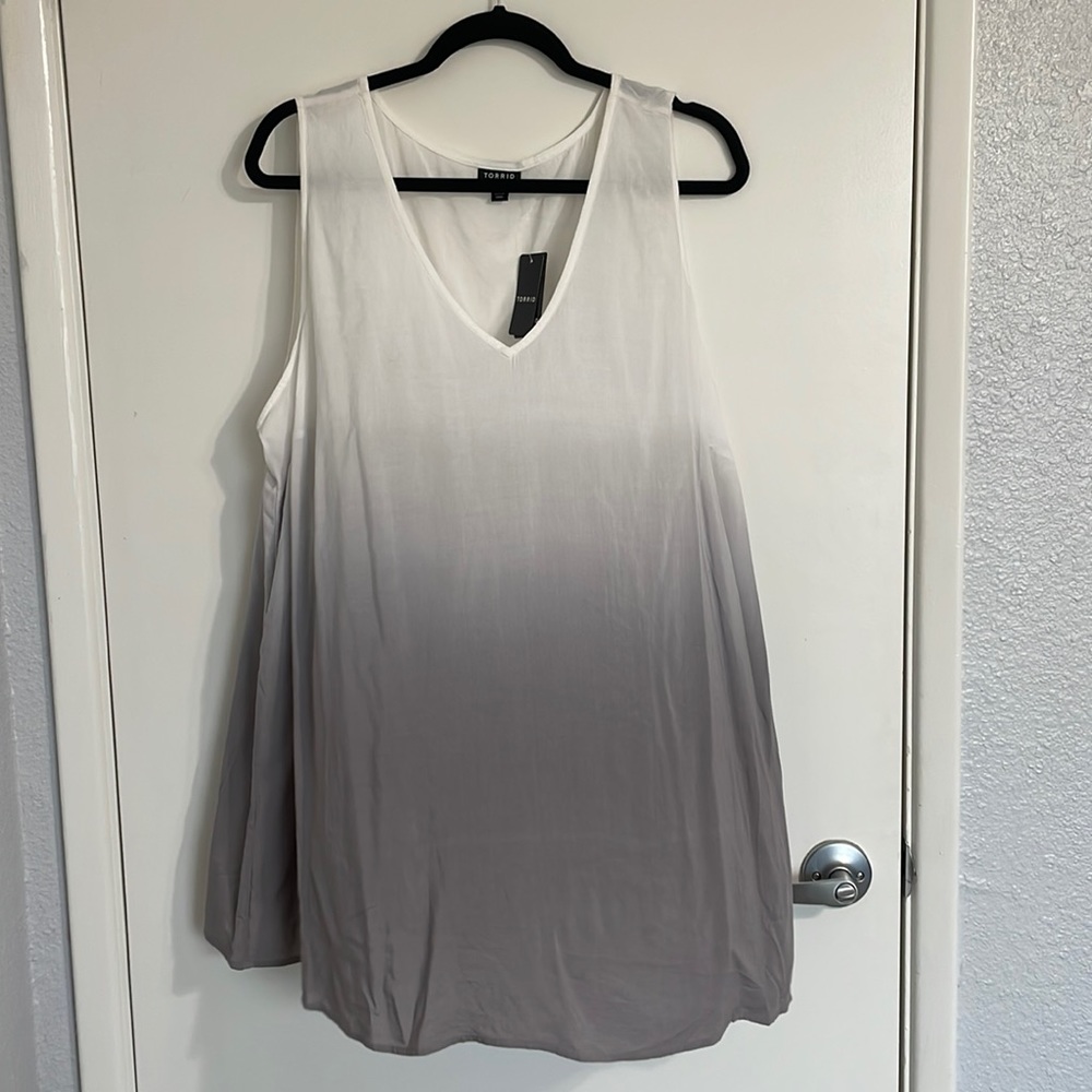 Grey & White Ombré Challis Tank